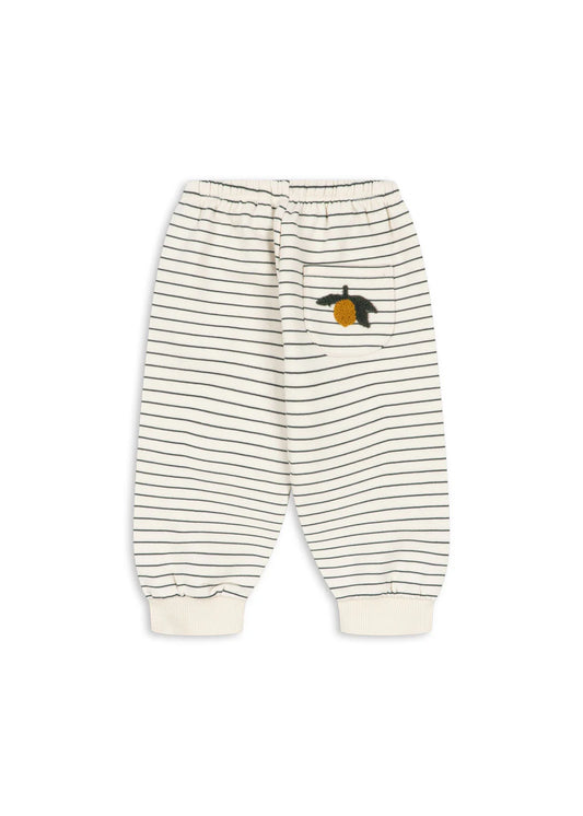 Amio Sweat Pants- Lemon stripe