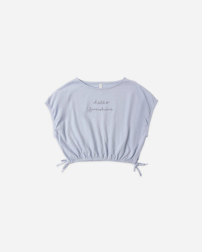 Cropped Cinch Tee Hello Sunshine