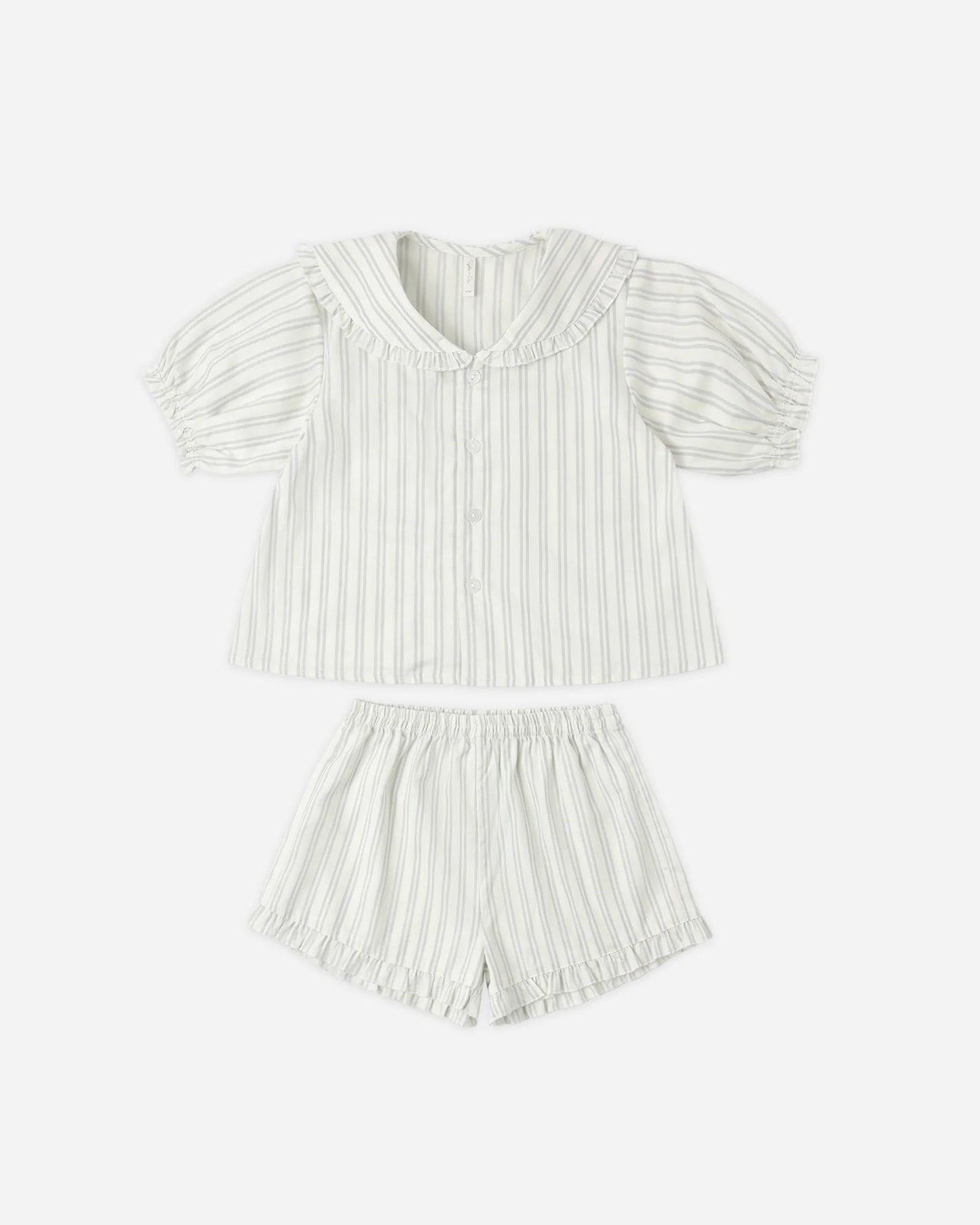 Delilah Pajama Set Seafoam Railroad Stripe