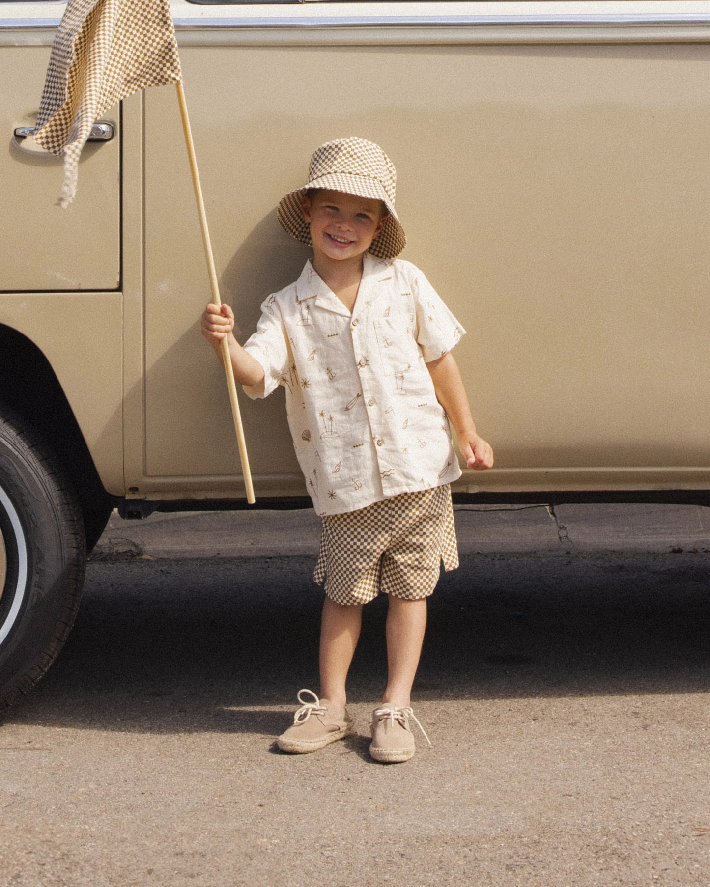 Bucket Hat Ocre Check