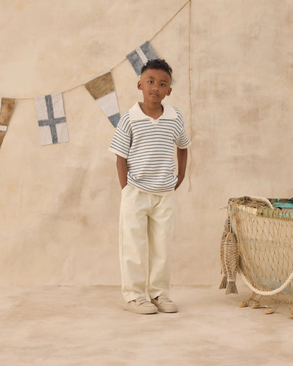 Chandler Knit Polo || Marine Stripe