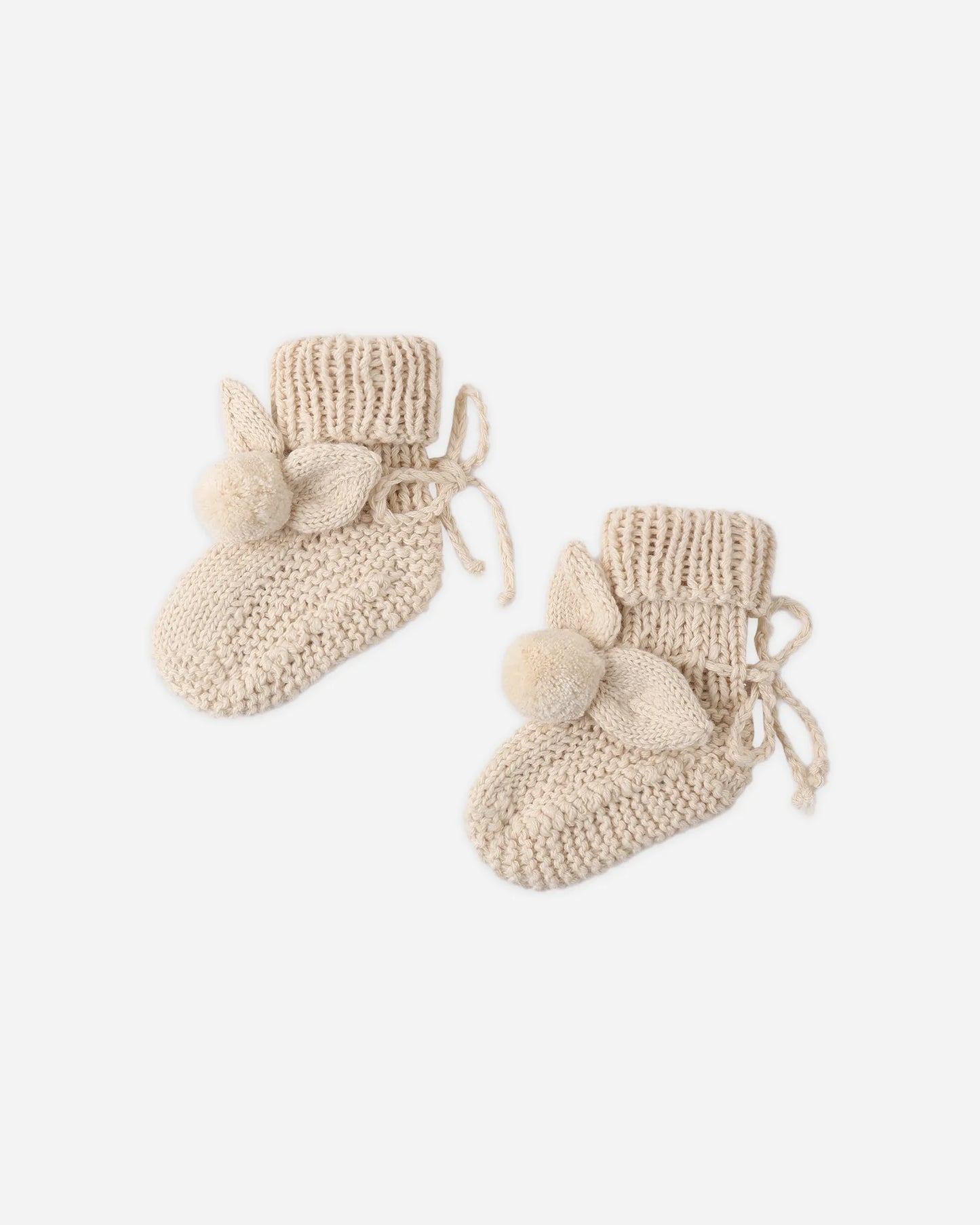Bunny Knit Booties Ecru