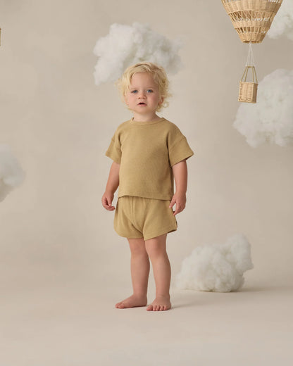 Waffle Tee + Short Set Honey