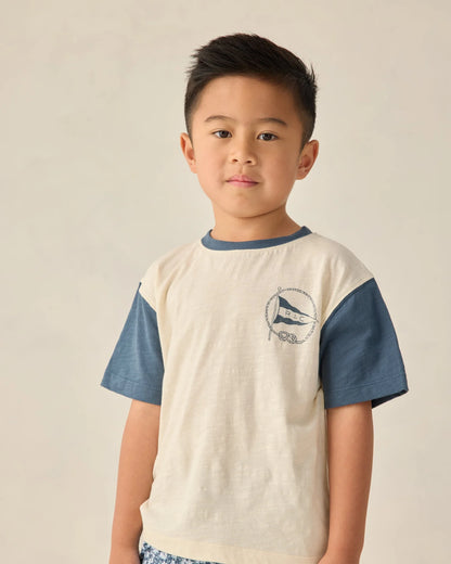 Contrast Short Sleeve Tee Nautical Flag