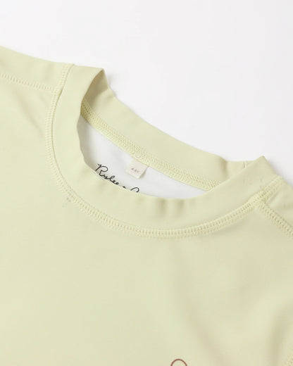 Boardshort Ocre Check + Short Sleeve Rashguard Citron