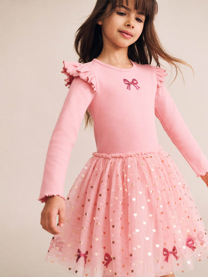Sequin Bow Tulle Dress