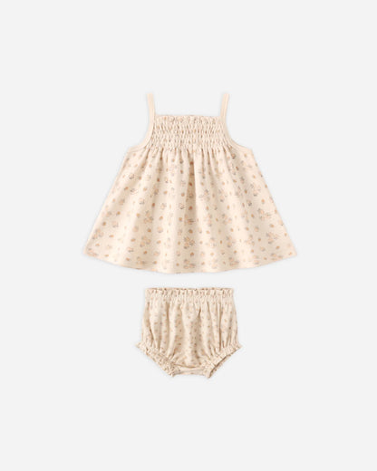 Smocked Tank + Bloomer Set Strawberries