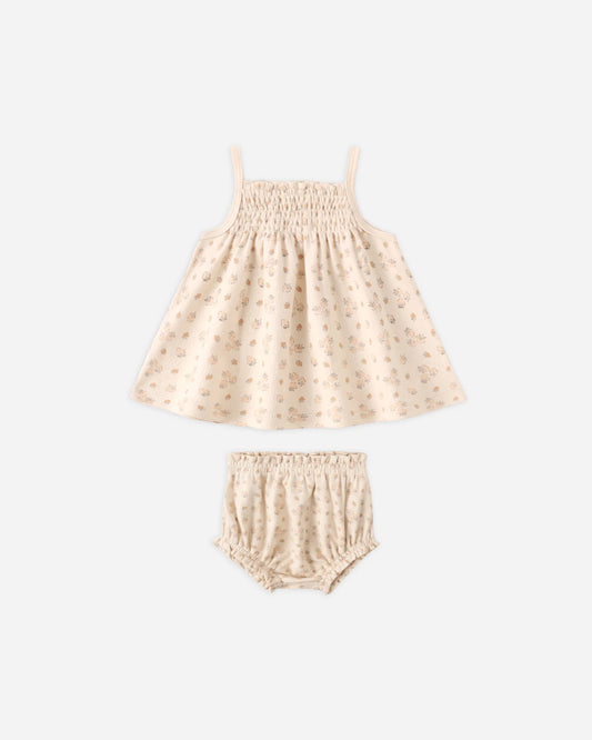 Smocked Tank + Bloomer Set Strawberries