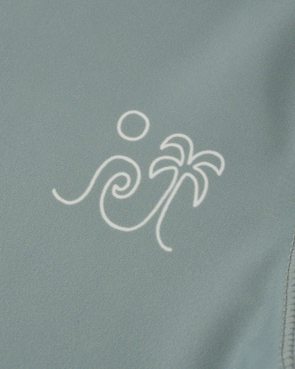 Swim Trunk Alligators + Short Sleeve Rashguard Sea Green