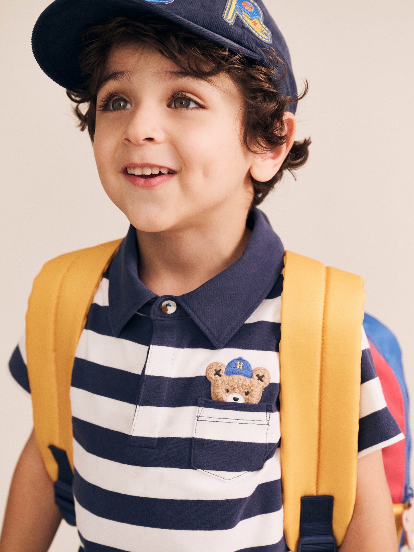 Peekaboo Varsity Hux Tee + Navy Gusset Short Set