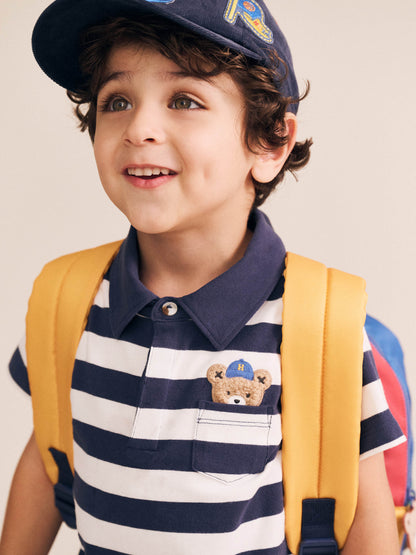 Peekaboo Varsity Hux Tee + Navy Gusset Short Set