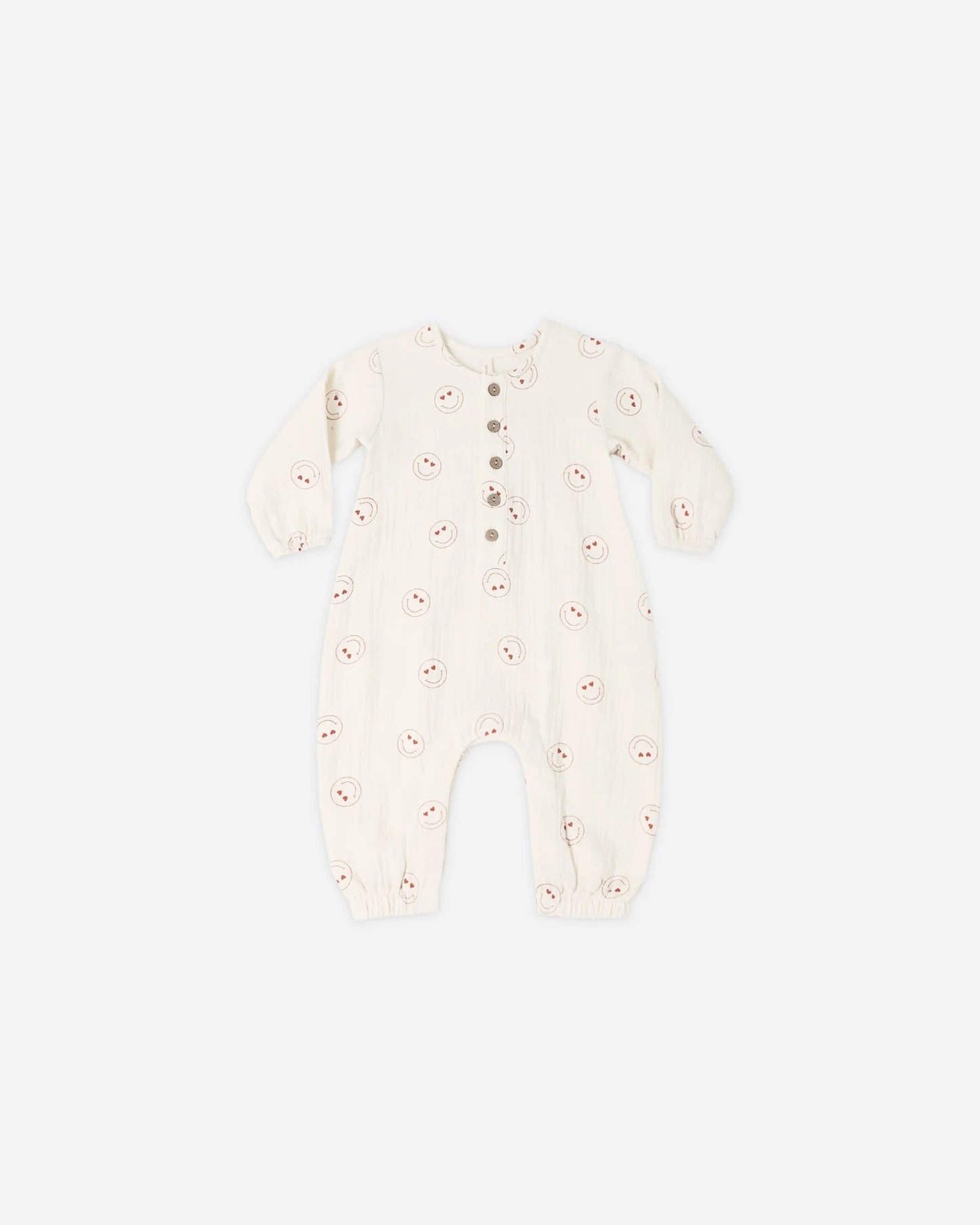 Woven Jumpsuit Heart Eyes