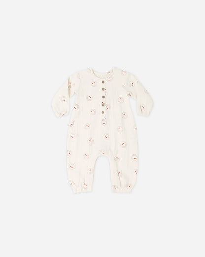 Woven Jumpsuit Heart Eyes