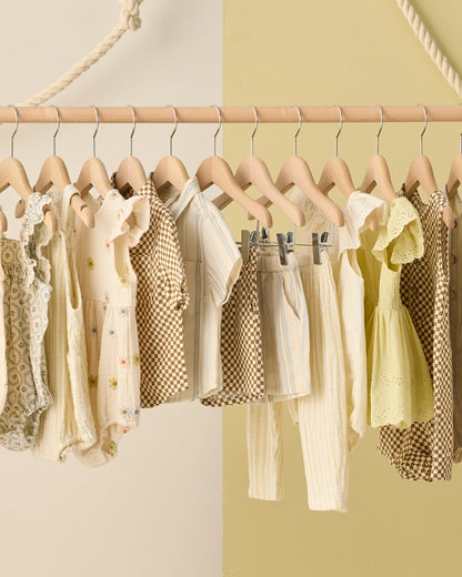 Collared Short Sleeve Shirt + Short Set- Sea Stripe