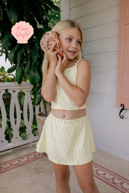Yellow Wave Terry Tank Skort Set