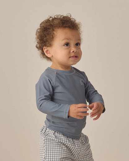 Boys Swim Short Ocean Gingham + Rashguard Ocean