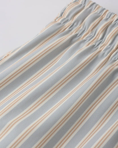 Boys Swim Short Blue + Rashguard Set - Butterscotch Stripe
