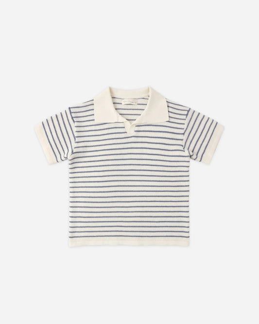 Chandler Knit Polo || Marine Stripe