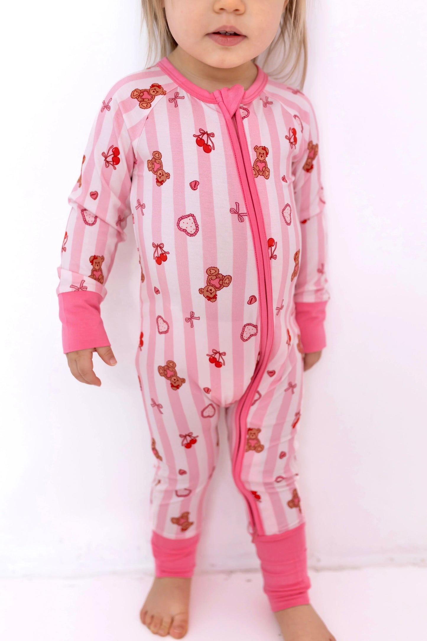 Love You Bear-y Much Zipper Romper