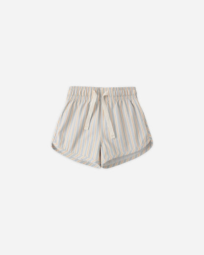 Boys Swim Short Blue + Rashguard Set - Butterscotch Stripe