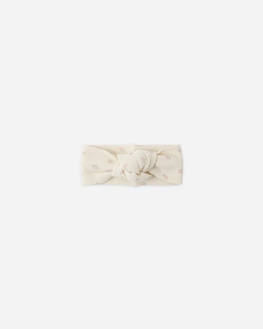 Waffle Knotted Headband Mauve Ditsy