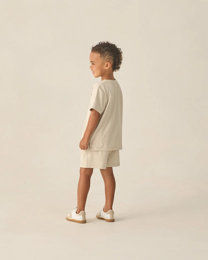 Cove Essential Pocket Tee + Oceanside Tech Short -Heathered Pebble