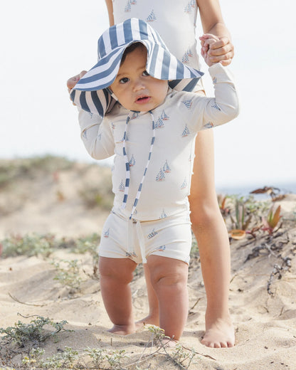 Floppy Swim Hat Navy Stripe