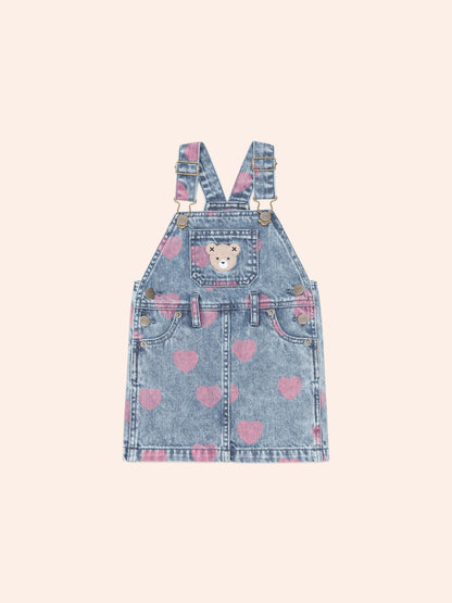Dreamy Denim Hearts Pinafore + Strawberry Rib Tee