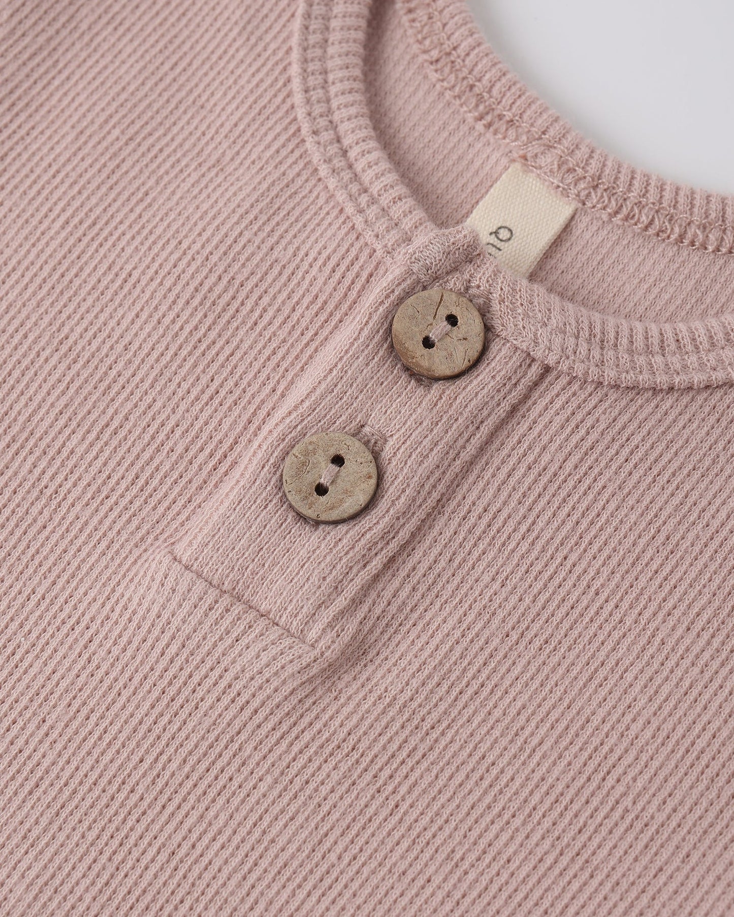 Ribbed Henley Bodysuit + Legging Set- Blush