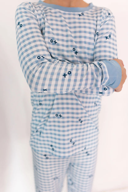 Blue XO Gingham Two Piece Set