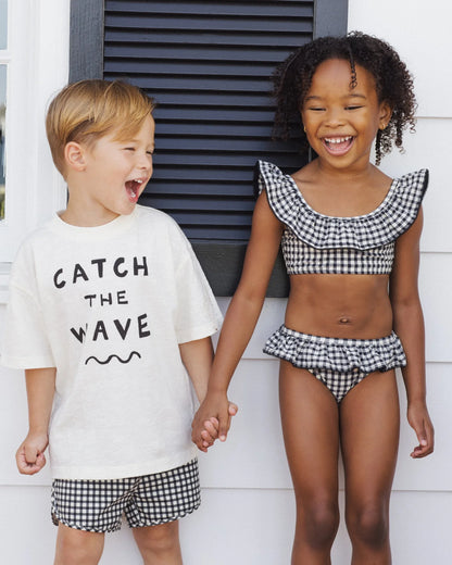 Swim Trunk Black Gingham