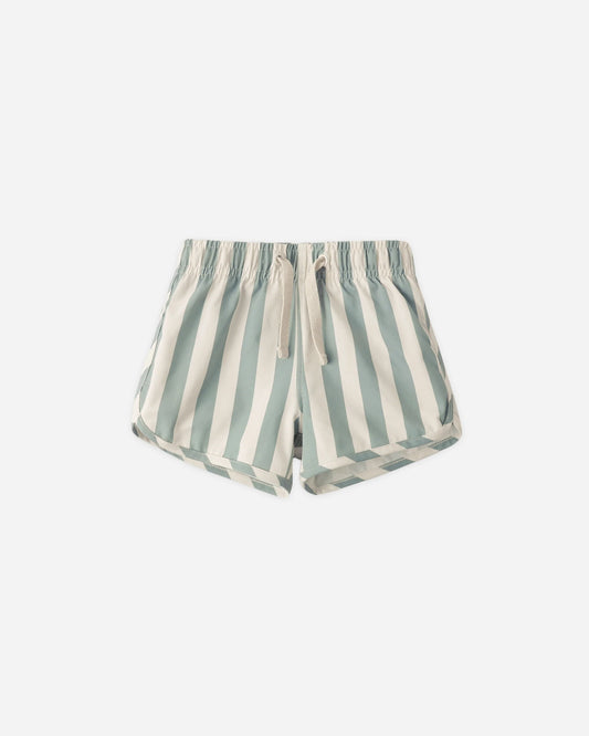 Swim Trunk Green Stripe