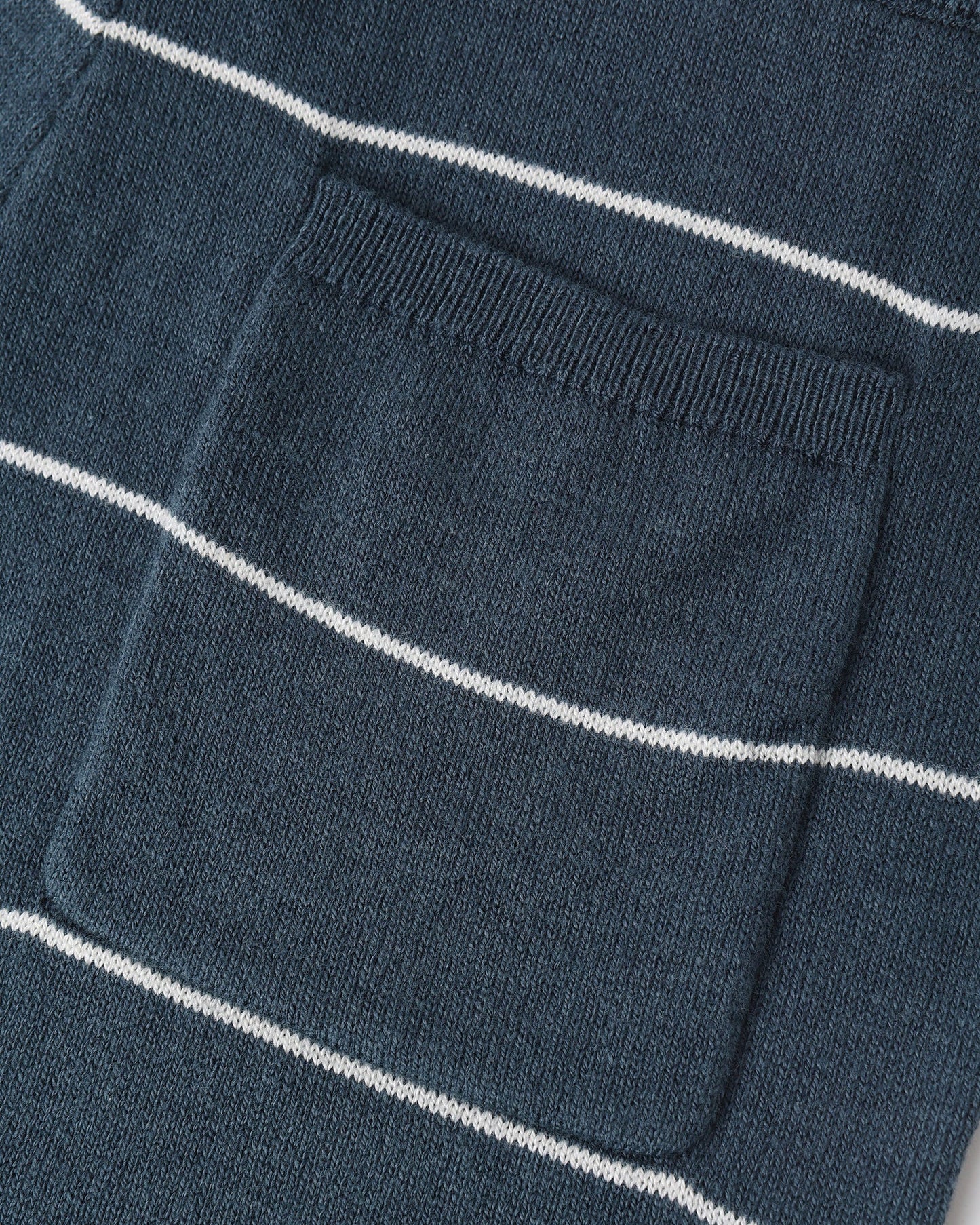 Chandler Knit Polo Navy Stripe
