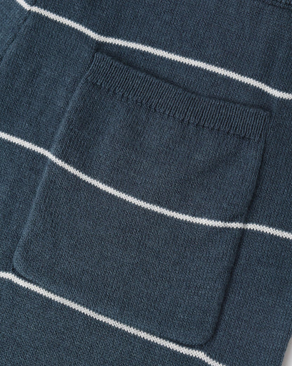 Chandler Knit Polo Navy Stripe