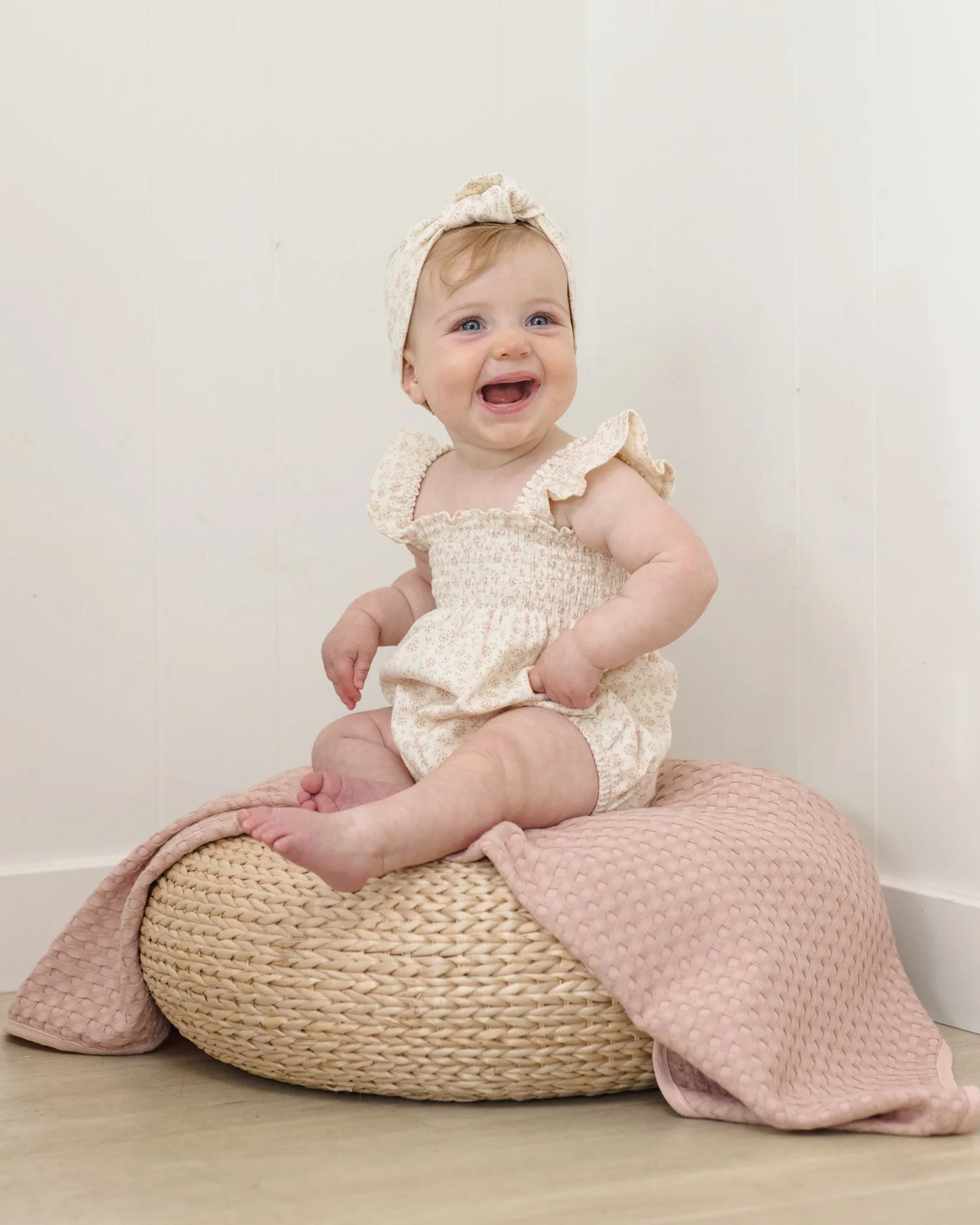 Smocked Ruffle Sleeve Romper Ditsy