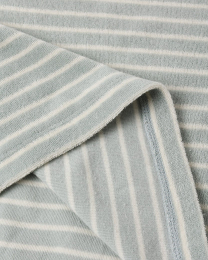 Terry Relaxed Tee + Short Set- Seafoam Stripe
