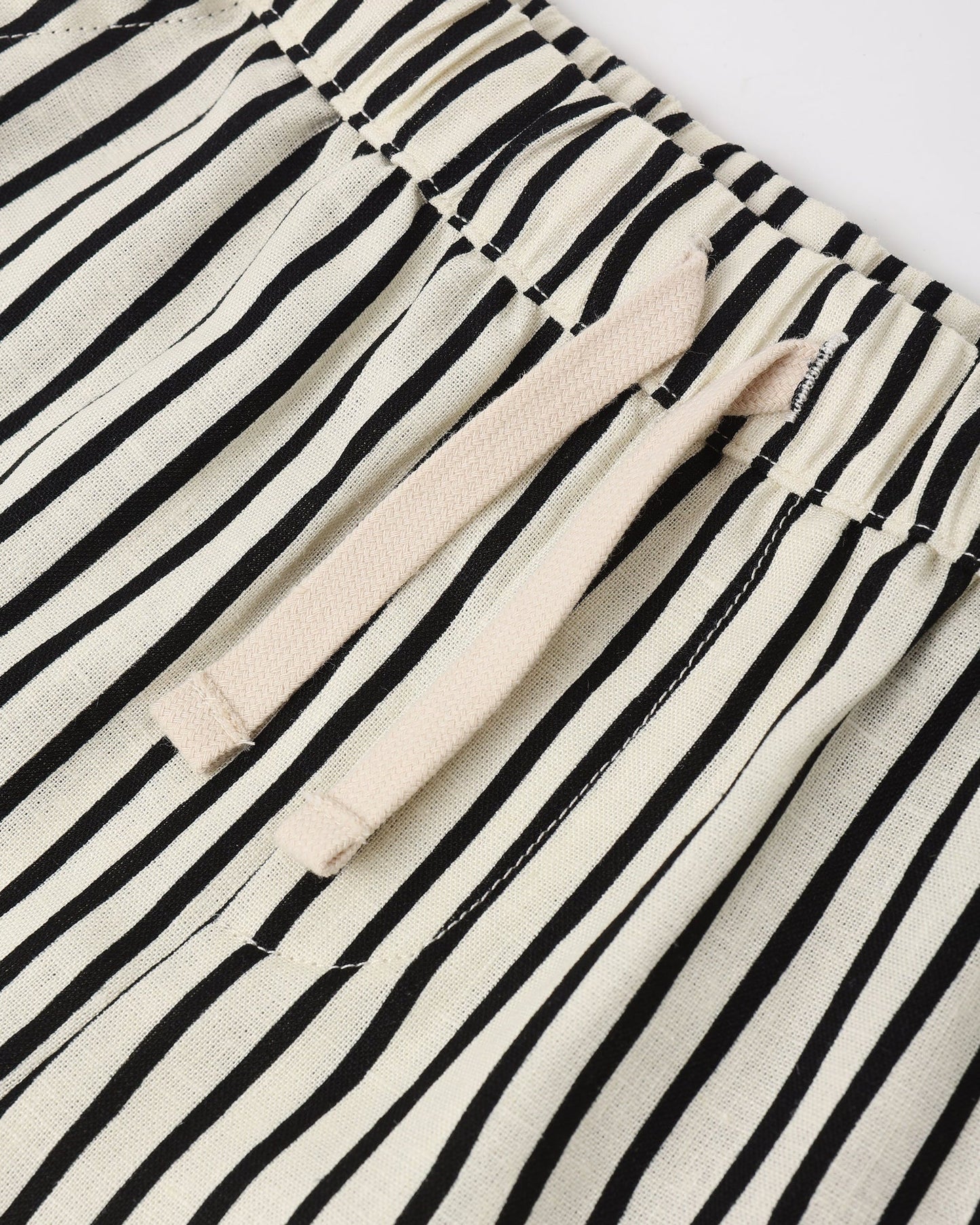 Collared Short Sleeve Shirt + Perry Short Set-  Wavy Stripe