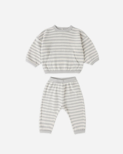 Waffle Sweater Set Sky Stripe