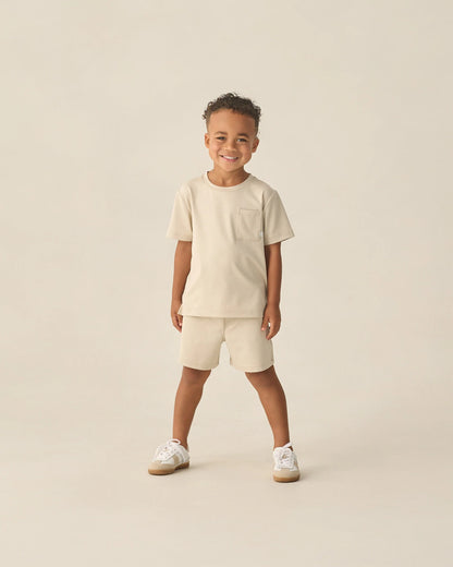Cove Essential Pocket Tee + Oceanside Tech Short -Heathered Pebble