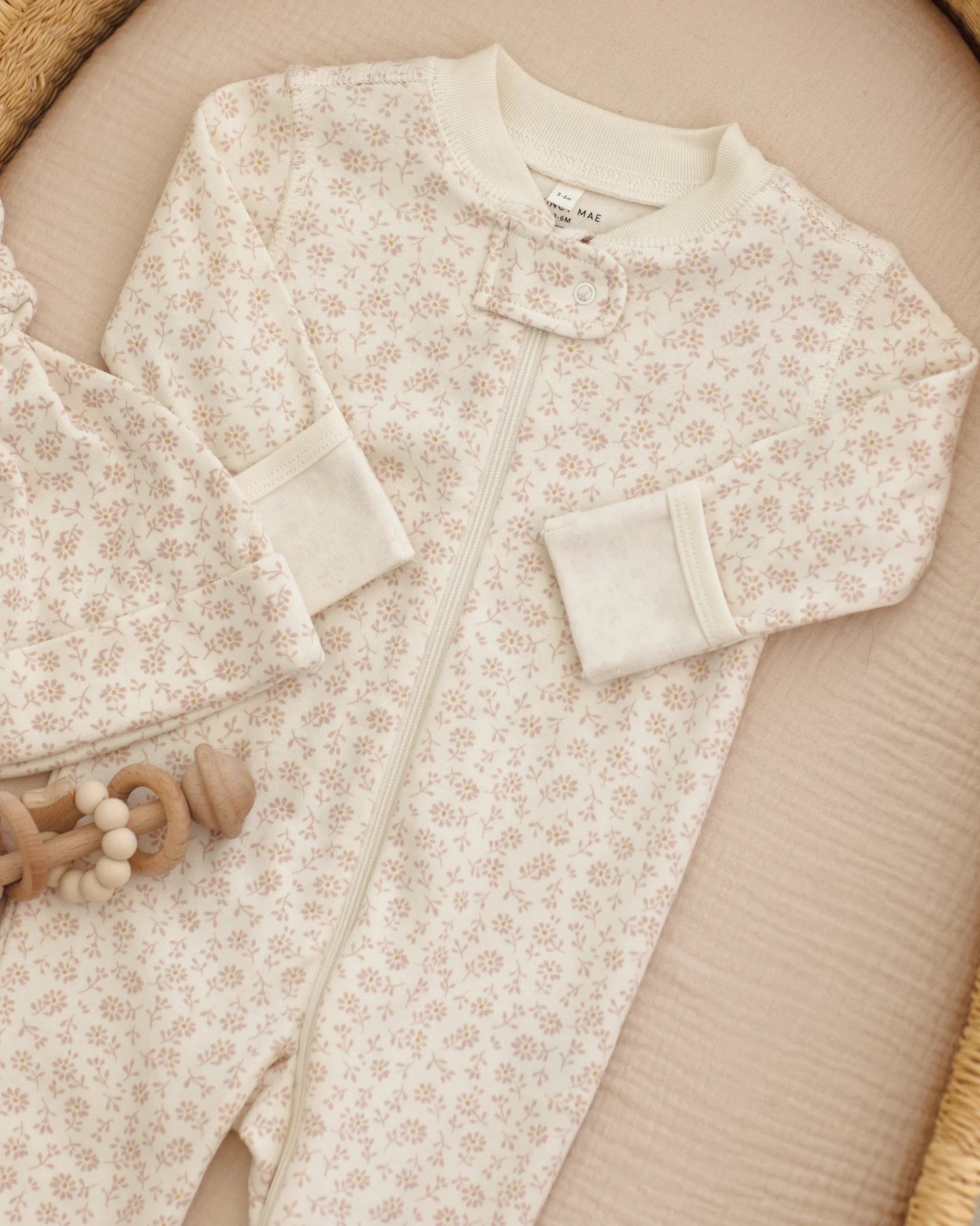Zip Longsleeve Sleeper Footie Ditsy