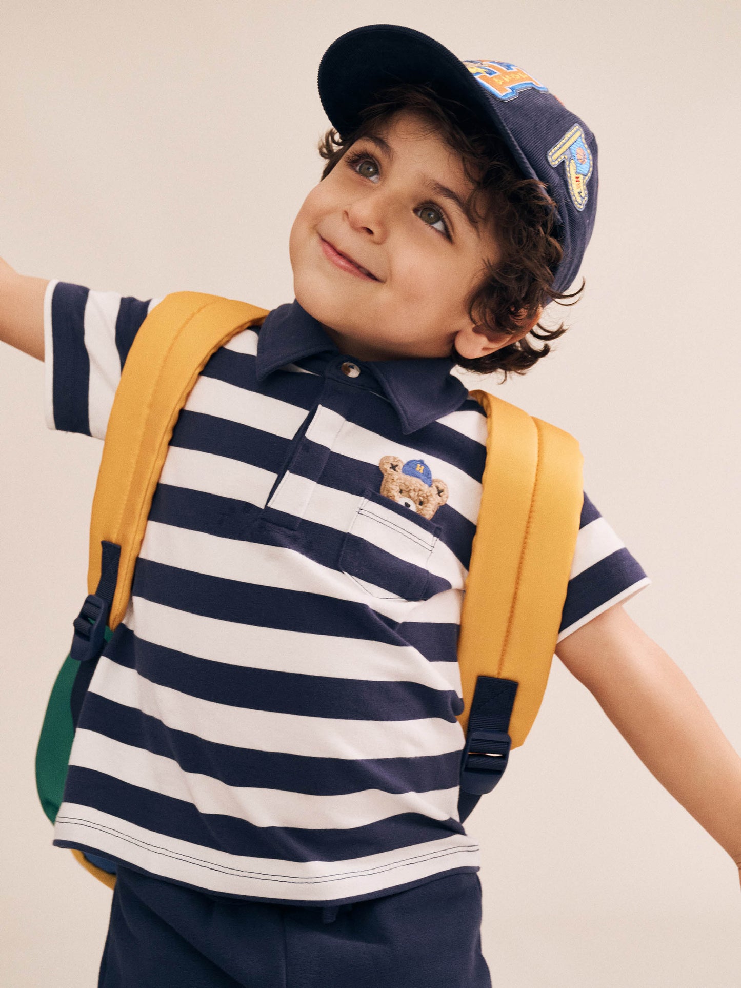 Peekaboo Varsity Hux Tee + Navy Gusset Short Set