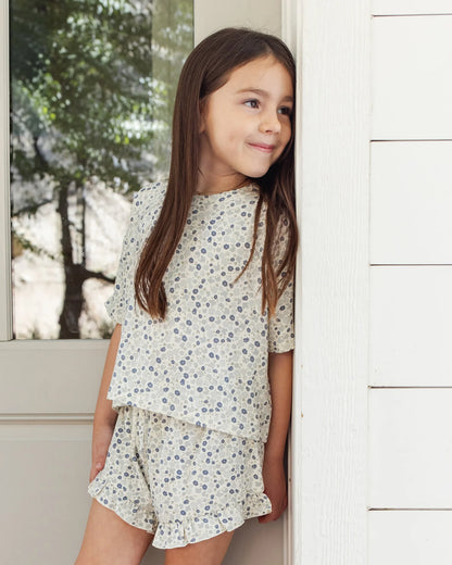 Mosie Set || Blue Ditsy