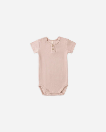 Ribbed Henley Bodysuit + Legging Set- Blush