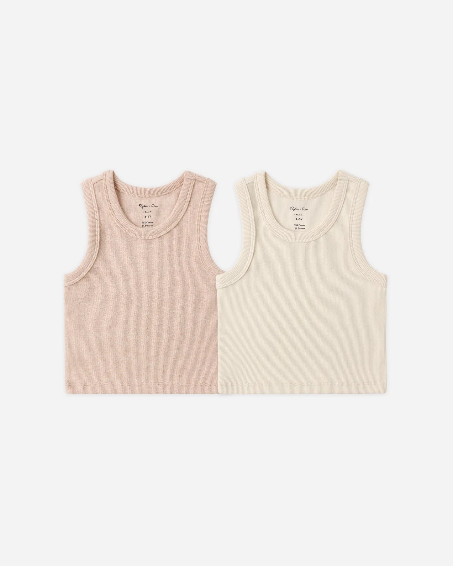 Ribbed Tank Set Shell, Heathered Blush