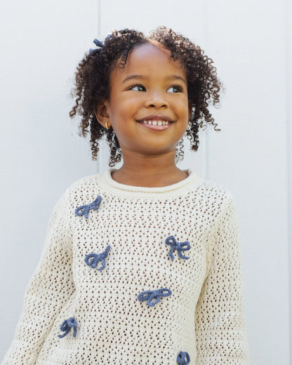Crochet Knit Pullover || Bows