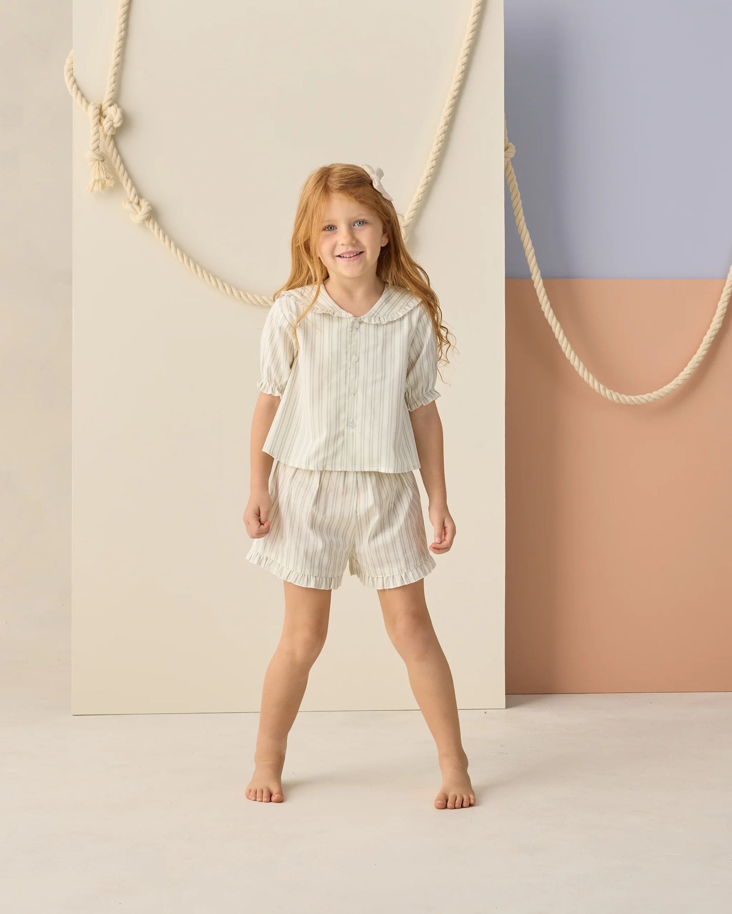 Delilah Pajama Set Seafoam Railroad Stripe