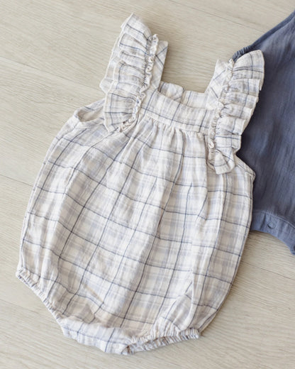 Maya Romper Blue Plaid