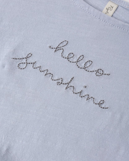 Cropped Cinch Tee Hello Sunshine