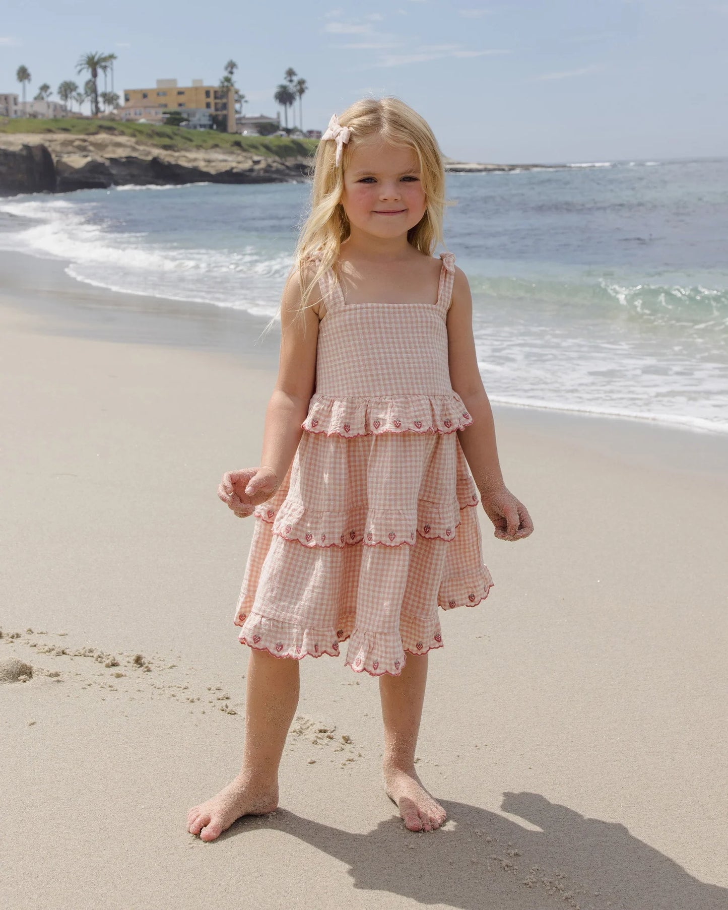 Ruffled Swing Dress Petal Gingham