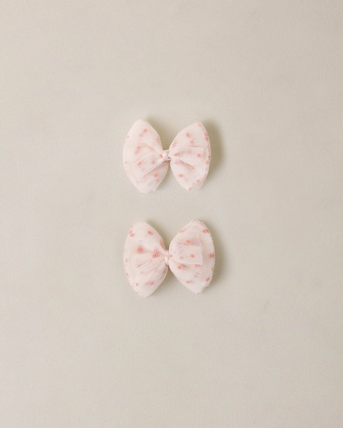 Flutter Tulle Clips Pink Dots